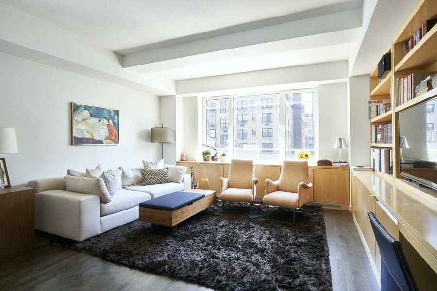 A livingroom in an apartment designed by Gillis Architects at 930 Fifth Ave